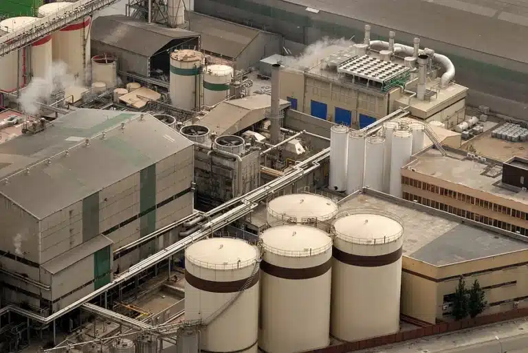 Industrial processing plant with storage tanks - industrial fabrication in Michigan