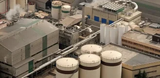 Industrial processing plant with storage tanks - industrial fabrication in Illinois